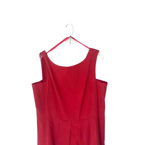 Talbots Plus Dressy Cocktail Hour Stretch Red V-Neck Fit and Flare Dress Size 16 - Picture 4 of 12